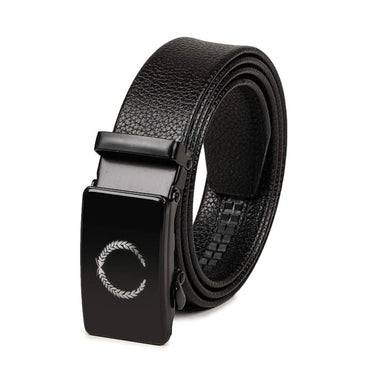 LX INDIA Belts VOGARD Men's Vegan Leather Belt (Black)