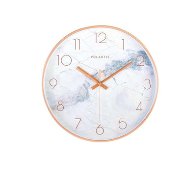 LXINDIA Clock VOLANTIS Marble Style Wall Clock  (White Marble)