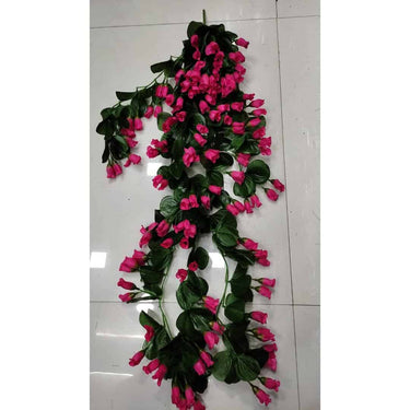 LXINDIA Plants VRB Dec Plastic 1 Pcs Artificial Hanging Plants Pink