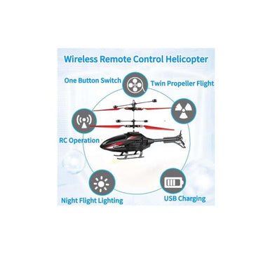 LXINDIA VRIKRION Remote Control Helicopter Flying Helicopter with led Lights (Black Blue)