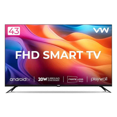 LXINDIA TV VW 109 cm (43 inches) Playwall Frameless Series Android Smart LED TV VW43F2 (Black)