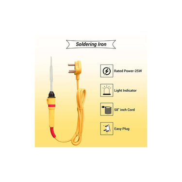 LXINDIA soldering iron Walkers BASIC 7IN1SOLDERING IRON SOLDER WIRE STAND  WIRE CUTTER  SOLDERING PASTE FLUX TWEEZER DESOLDERING WICK 25 W Simple (Flat Tip)