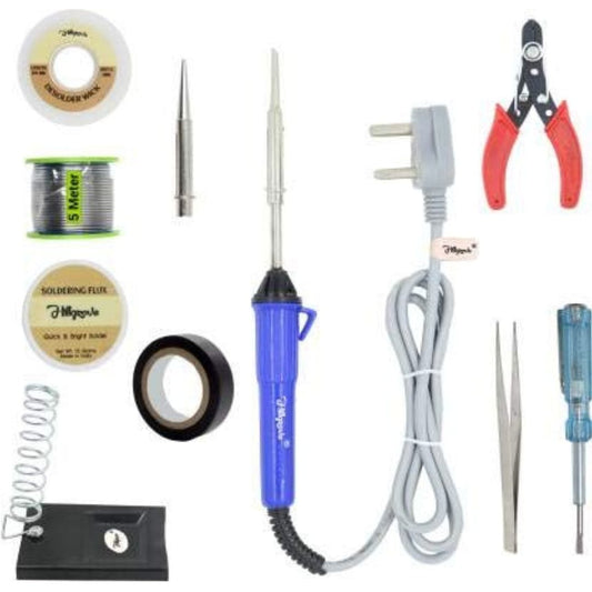 LX INDIA soldering iron Walkers Hillgrove 10In1 Biggers 25W Corded Electric Soldering Iron Kit (Flat, Conical Tip)
