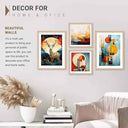 LXINDIA photo frame walllane Wood  Beige Colour Modern Art Painting  Set 4 Cate 017