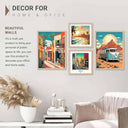 LXINDIA photo frame walllane Wood  Beige Colour Modern Art Painting Set 4 Cate 037