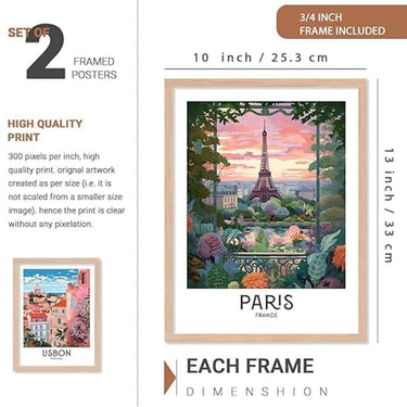 LXINDIA photo frame walllane Wood  Beige Colour Modern Art Painting Set 4 Cate 038