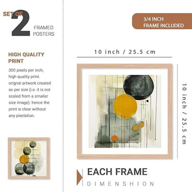 LXINDIA photo frame walllane Wood  Beige Colour Modern Art Painting  Set Of 4 Cate 019