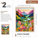 LXINDIA photo frame walllane Wood  Beige Colour Modern Art Painting  Set Of 4 Cate 030