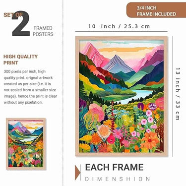 LXINDIA photo frame walllane Wood  Beige Colour Modern Art Painting  Set Of 4 Cate 030