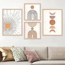 LXINDIA photo frame walllane Wood  Beige Colour Modern Art Painting  Set Of 4 Cate 034