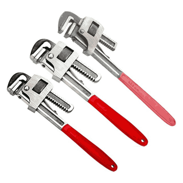 LXINDIA WallVilla 12 14 18 Inch Heavy Duty Pipe Wrench (Pack Of 3)