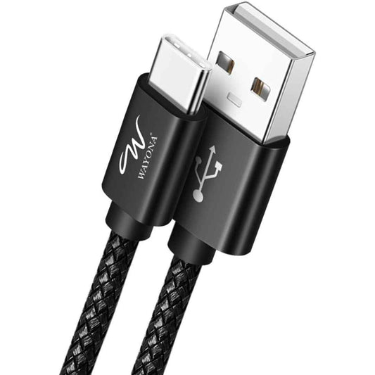 LX INDIA USB C & OTG Cables Wayona Type C 3Meter Nylon Braided 65W/3A Fast Charging USB C Long Cable (10 FT Pack of 1, Black)