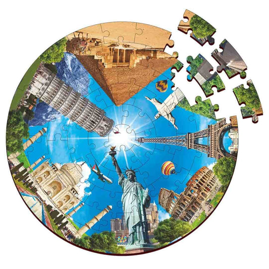 LX INDIA puzzle Webby Wooden Seven Wonders of The World Jigsaw Puzzle