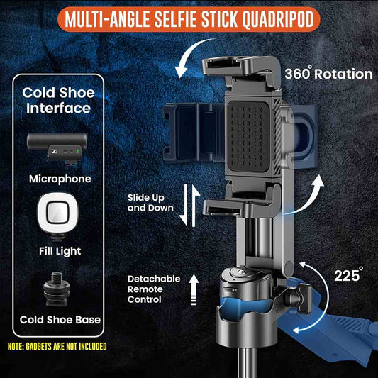 LX INDIA Selfie Sticks WeCool 4 in 1 Mini Selfie Stick for Mobile, Tripod Stand