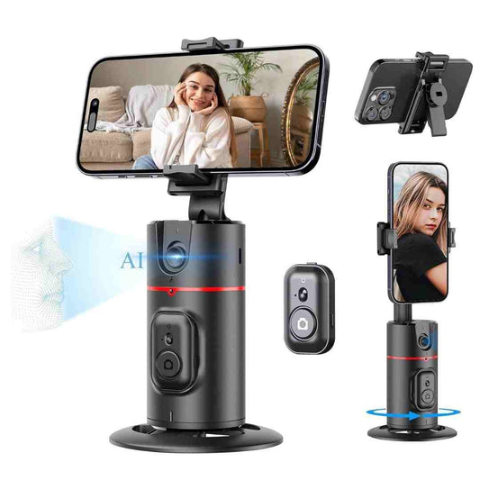 LX INDIA Mobile Tripods WeCool Ai Powered Auto Face Tracking Tripod,360° Rotation Mobile Holder for Smart Video Shoot with Remote
