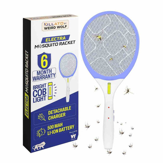 LX INDIA Mosquito Killer Racquet Weird Wolf Rechargeable Electric Fly Swatter Mosquito Racket Bat with COB Light 6 Month Warranty (Purple)