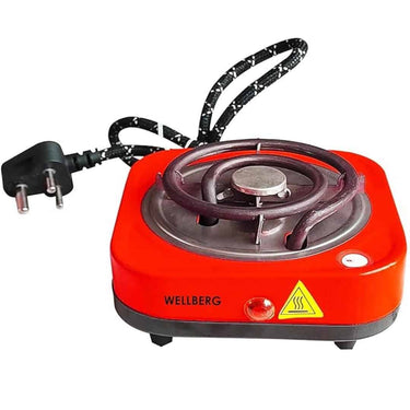 LXINDIA Electric Cooktop Wellberg Hot Plate Cooktop Mini Coil Grill 500Watt (Red)