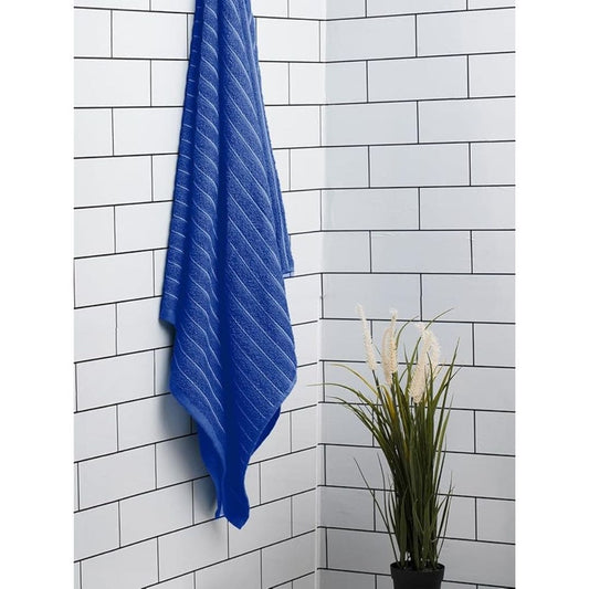 LX INDIA Towels Welspun Cotton Large (70 X 150Cm) Bath Towel (Navy Blue)