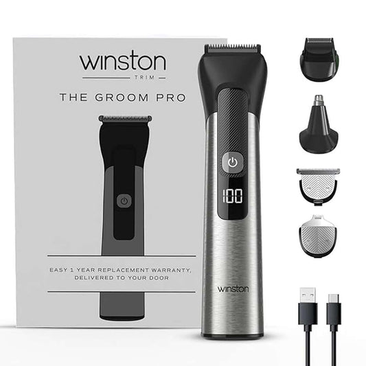 LX INDIA Trimmer Winston Groom Pro 5 in 1 Grooming Set for Men with 14 Length Attachment Comb Body Hair Trimmer for Men