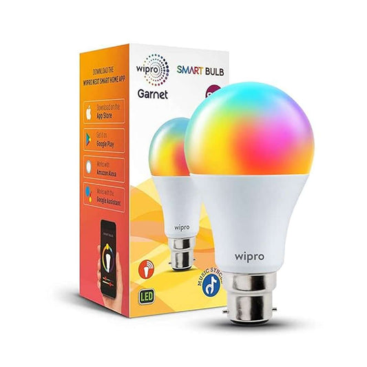 LX INDIA smart bulb wipro 9-Watt B22 WiFi Smart LED Bulb with Music Sync (16 Million Colours + Warm White/Neutral White/White) Standard (NS9400)(Pack of 1)