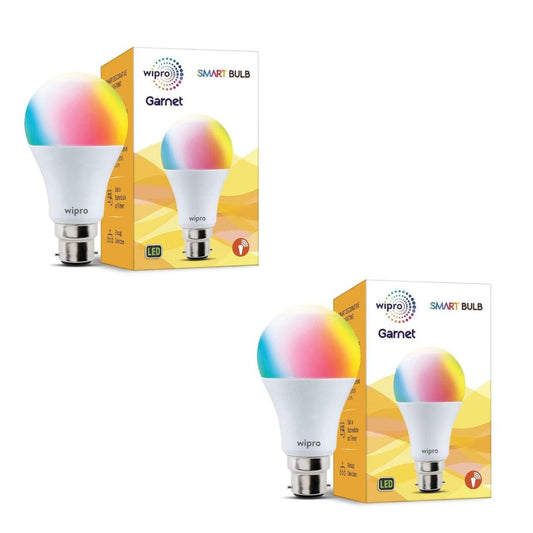 LX INDIA smart bulb wipro NS9200 B22D Wi-Fi Enabled Smart LED Bulb for Amazon Alexa & Google Assistant (9W, White) | Pack of 2