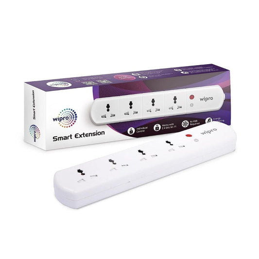 LX INDIA Smart Plug Wipro Smart Extension with WiFi, 4-Socket Smart Extension Board with Alexa Support