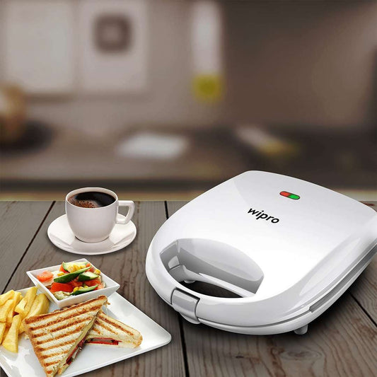 LX INDIA Electric Toaster Wipro Vesta BS101 700 Watt Premium Sandwich Maker cum Toaster, White, Automatic Temperature Control,