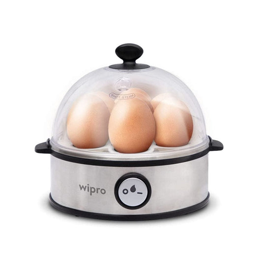 LX INDIA Electric Egg Boiler and Steamer Wipro Vesta Electric Egg Boiler, 360 Watts, 3 Boiling Modes, Stainless Steel Body and Heating Plate, Boils up to 7 Eggs at a time, Automatic Shut Down, White, Standard (VB021070)