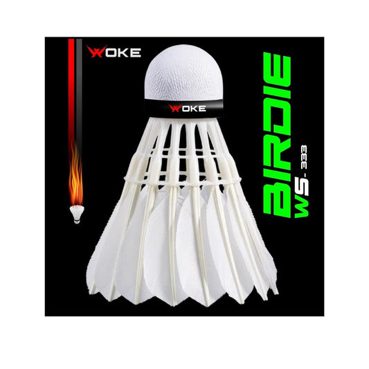 LXINDIA Shuttle Cock Woke Birdie Feather Badminton Shuttlecock (Set Of 3Pcs) - White
