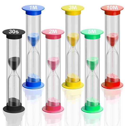 LX INDIA Sand Timers Wolblix Sand Timer, 6 Pcs Colorful Hourglass (Multicolour)