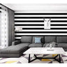 LXINDIA Wallpaper Wollzo White and Black Stripped self Adhesive Wallpaper Pack of 2 (45 x 500cm)