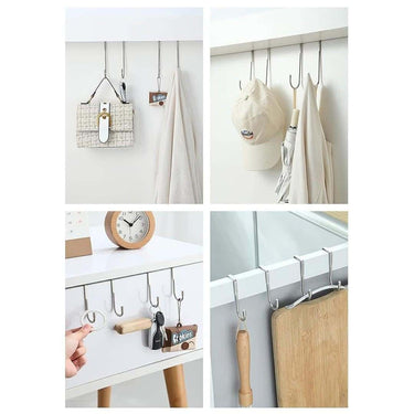 LXINDIA Wall Hooks wolpin 2 Pcs Over The Door Hook Hanger Wall Organiser Detachable Hook