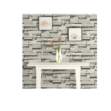 LXINDIA Wallpaper Wolpin 3D Wall Stickers DIY Wallpaper (Grey) (45 x 500 cm)