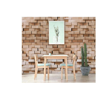 LXINDIA Wallpaper Wolpin DIY Wallpaper Decal (45 x 500 cm) 3D Brick Caramel Brown