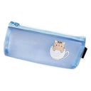 LXINDIA Pencil Box wolpin Pencil Pouch Mesh Nylon Bag (Blue Cat)