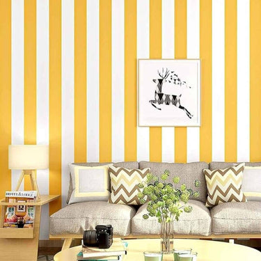 LXINDIA Wallpaper Wolpin Wall Stickers DIY Wallpaper for Hall (45 x 500 cm)Yellow