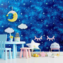 LXINDIA Wallpaper wolpin Wallpaper Non-Woven Non Adhesive Night Sky Design Kids Rooms Blue