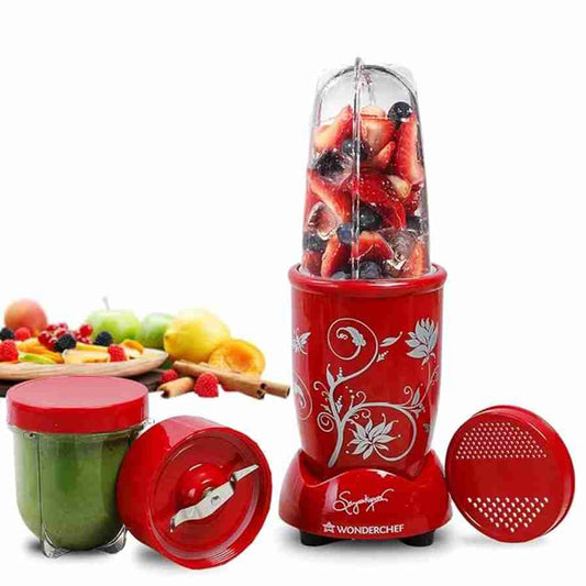 LX INDIA Juice Blender Red Wonderchef Nutri-blend 500W Juicer Mixer Grinder
