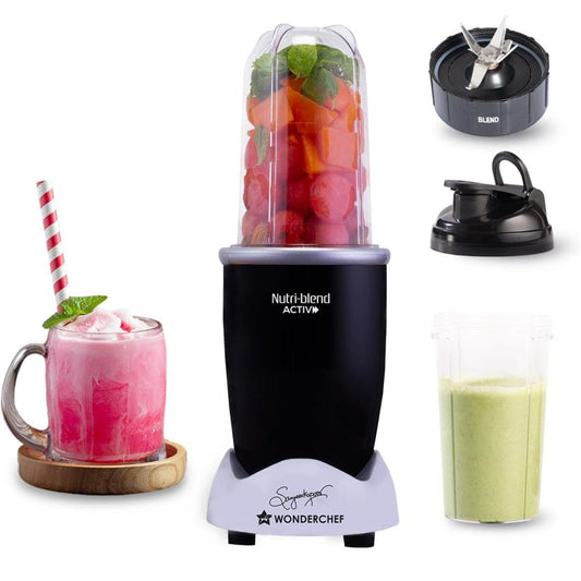LX INDIA Juice Blender Wonderchef Nutri-blend Activ Mixer Grinder Blender 500 W Black