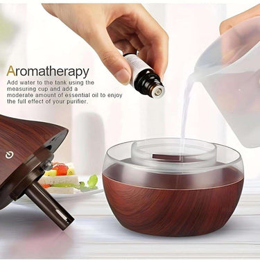 LX INDIA Air freshener Wooden Style Ultrasonic Cool Mist Humidifier for Room Moisture 200ml