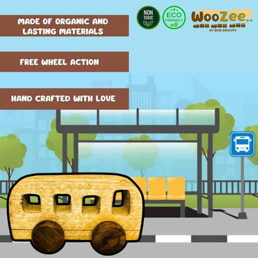 LXINDIA Toys WooZee Wooden Toy Bus