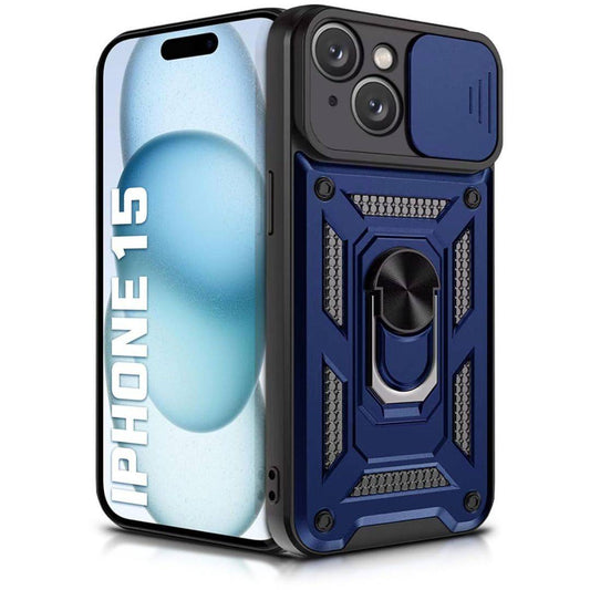 LXINDIA Protection Covers WOW IMAGINE Tough Armor Bumper Case for iPhone 15 Blue