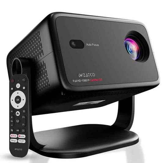 LX INDIA Projector WZATCO Yuva Vibe, Smart Home Projector 4k Ultra HD, Native 1080P Fully Automatic, HDMI ARC, WiFi 6 & BT, Screen Mirroring, Portable Room Cinema, Black