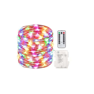 LXINDIA Fancy Lights XERGY 10M 100Led Battery Box Remote and 8 Mode Functions Lights (Multi Color)