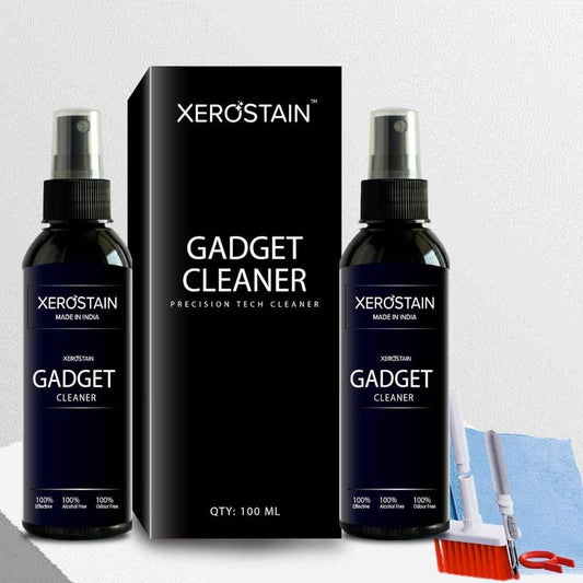 LX INDIA Mobile Cleaning Kit 100 ML + 100 ML Xerostain Premium Gadget Cleaning Spray Kit with Microfibre Cloth and 5-in-1 Brush