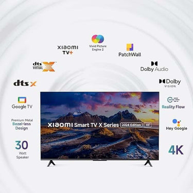 LXINDIA TV Xiaomi 108 cm (43 inches) X Series 4K LED Smart Google TV (Black)