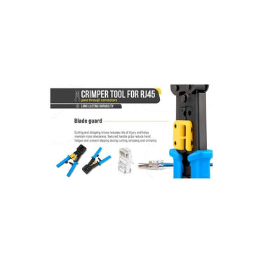 LXINDIA crimping tools XIKKART Tools Kit Passthrough RJ45 Crimping Tool with 20PCS RJ45 Cat6 Pass Through Connectors