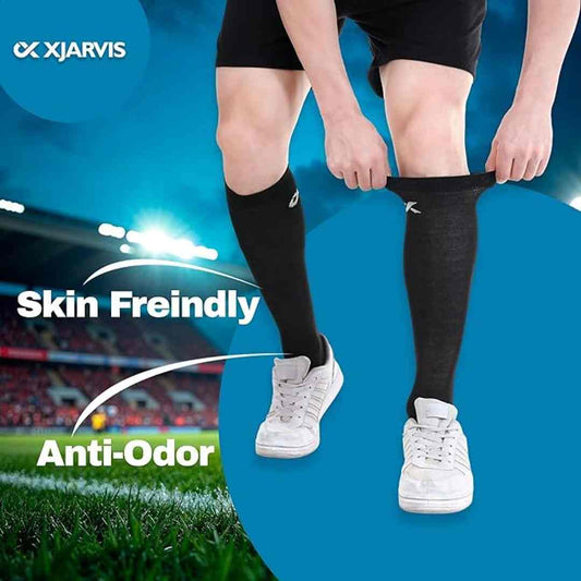 LX INDIA football socks XJARVIS MACAO Sports Socks Long Knee-High Football-Black
