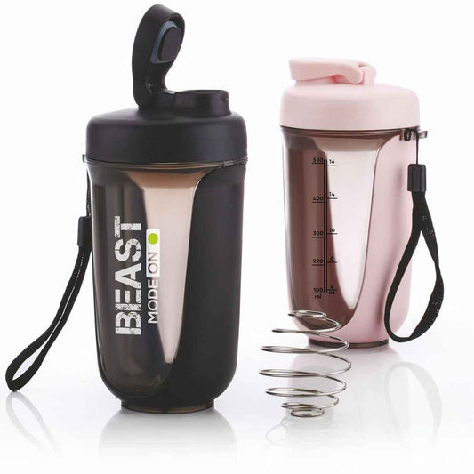 LX INDIA Shakers XMART INDIA Plastic 500ml Protein Shaker Bottle | Leak-Proof & BPA-Free Gym Supplement Shaker Durable Design(Multi color)