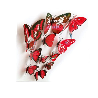 LX INDIA Wall Stickers Xtore 12pcs 3D Home Decor Butterfly Comes with Sticking pad (Set of 12)